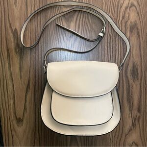 Leather KC Jagger crossbody Richie saddle bag in bone